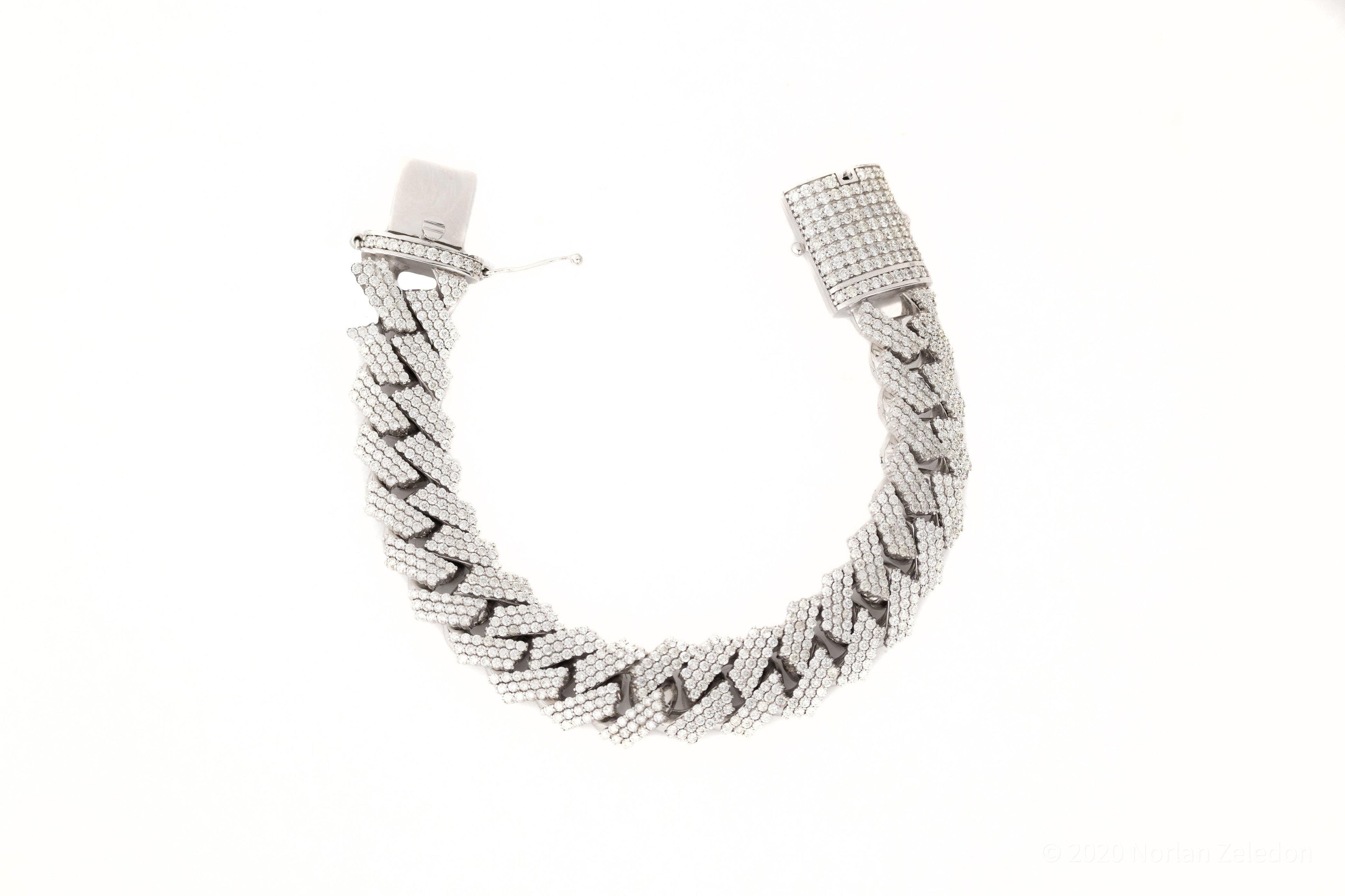 8mm White Gold Diamond Bracelet - Johnny Dang & Co