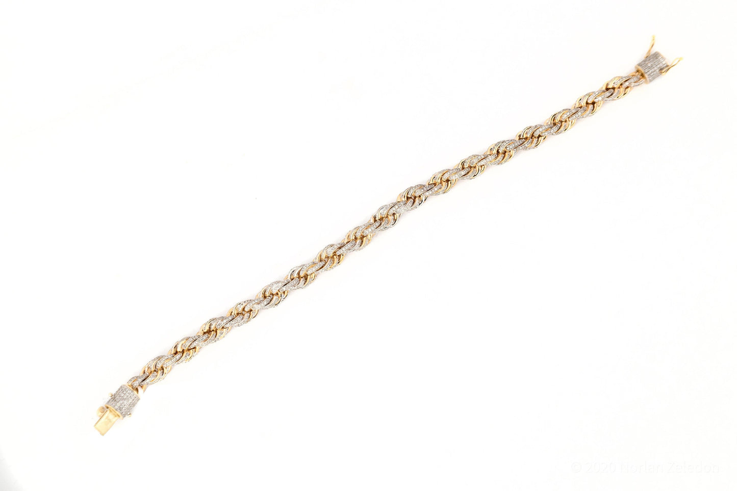 7.8mm Two Tone Rope Bracelet - Johnny Dang & Co