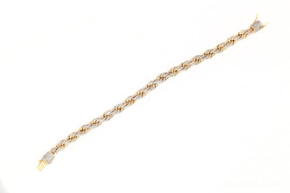 7.8mm Two Tone Rope Bracelet - Johnny Dang & Co