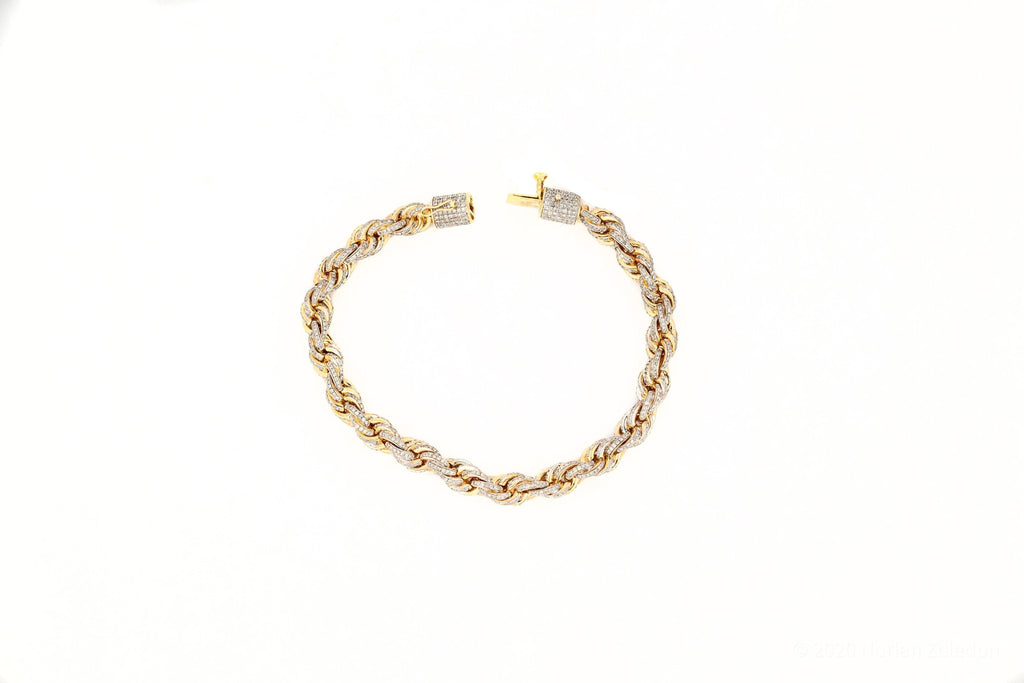 7.8mm Two Tone Rope Bracelet - Johnny Dang & Co