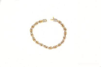 7.8mm Two Tone Rope Bracelet - Johnny Dang & Co