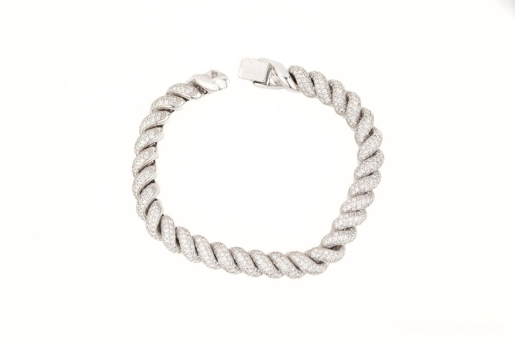 9mm White Gold Rope Bracelet - Johnny Dang & Co