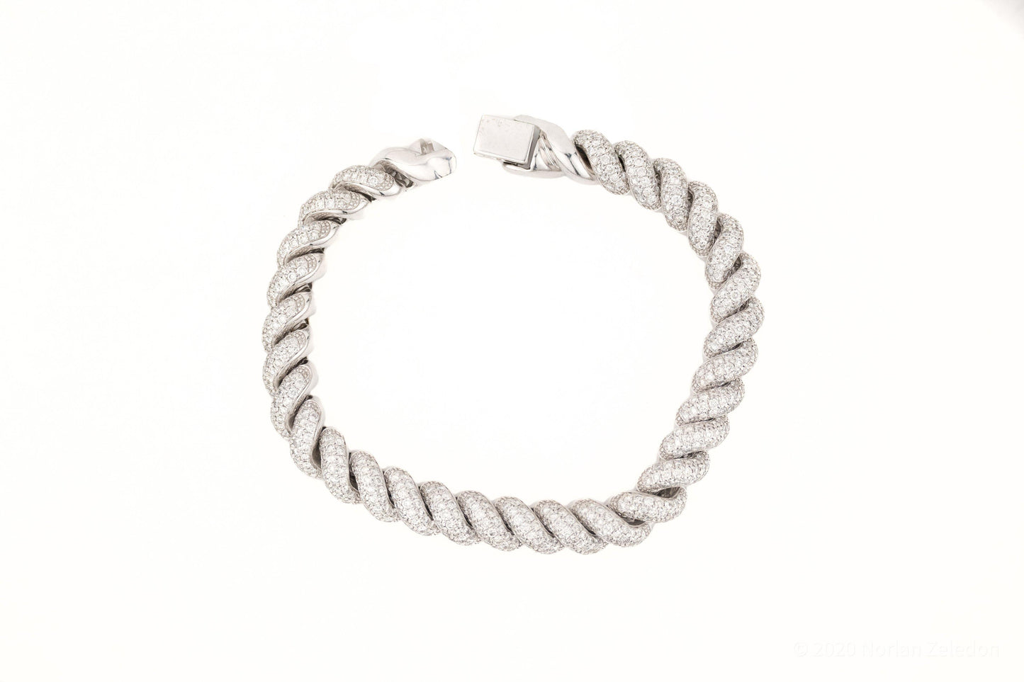 9mm White Gold Rope Bracelet - Johnny Dang & Co