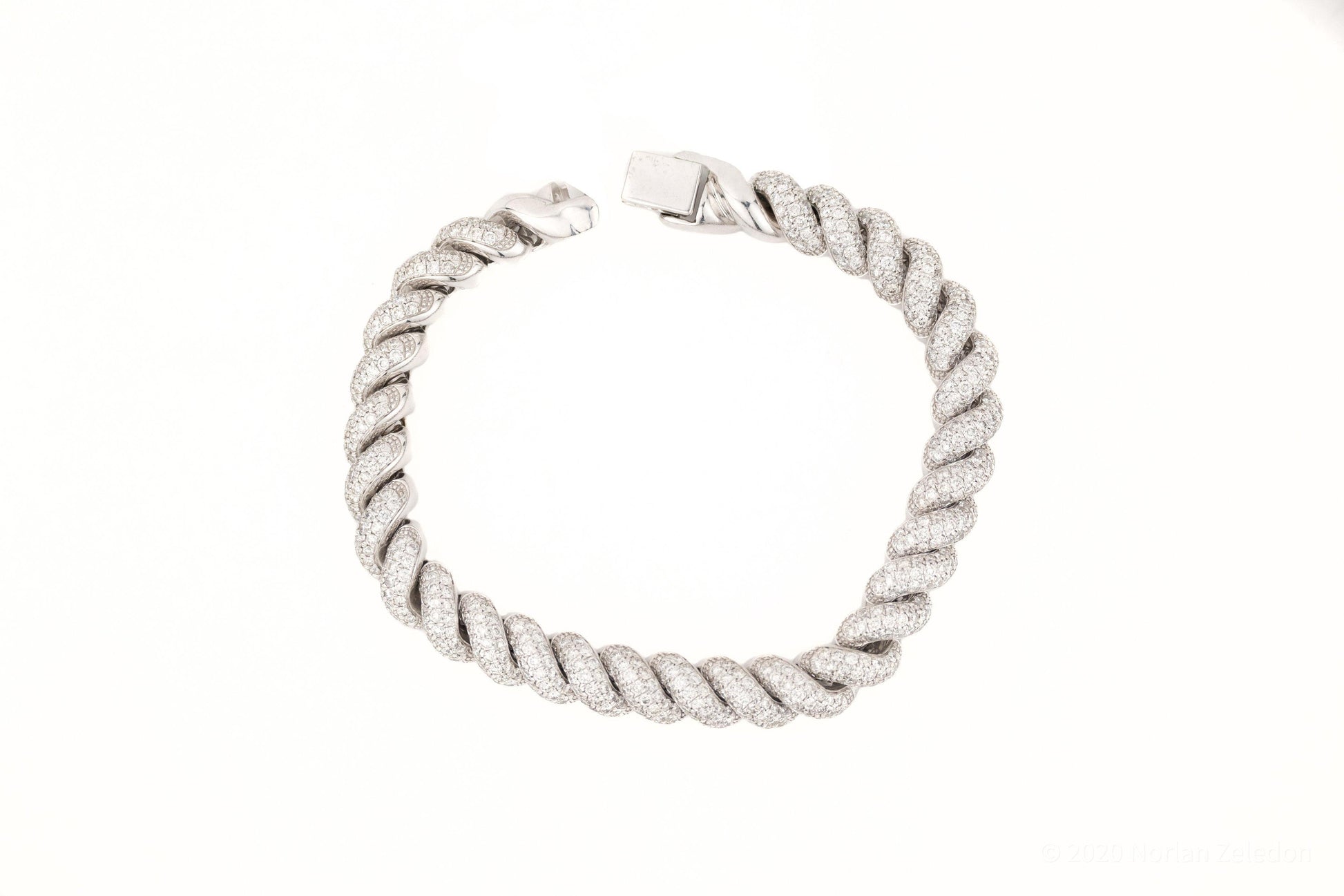 9mm White Gold Rope Bracelet - Johnny Dang & Co