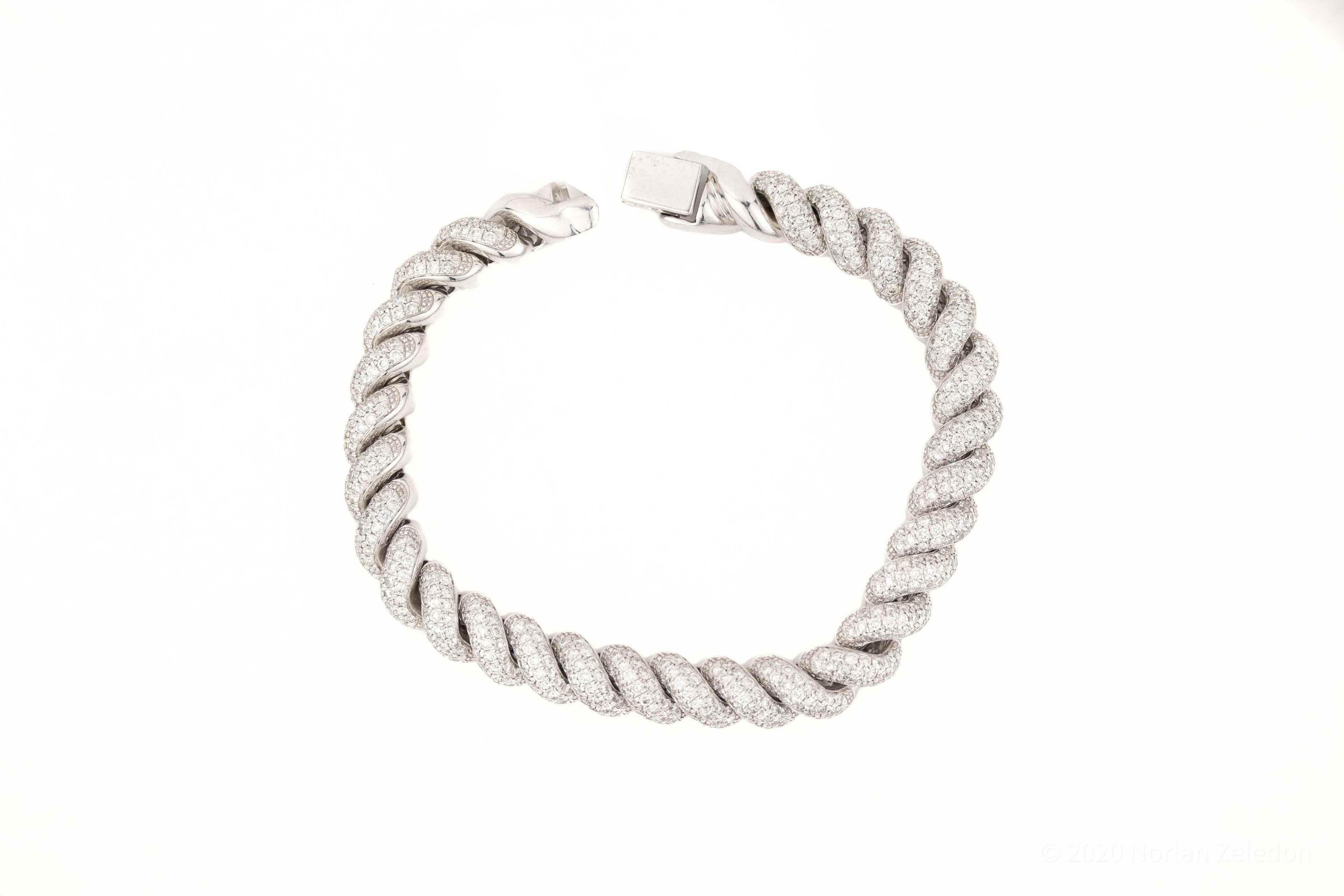 9mm White Gold Rope Bracelet - Johnny Dang & Co