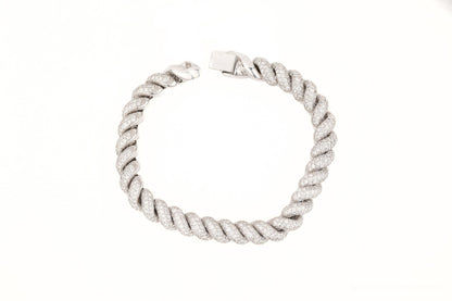 9mm White Gold Rope Bracelet - Johnny Dang & Co