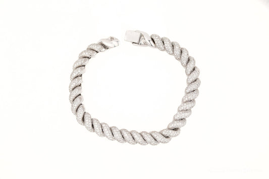 9mm White Gold Rope Bracelet - Johnny Dang & Co