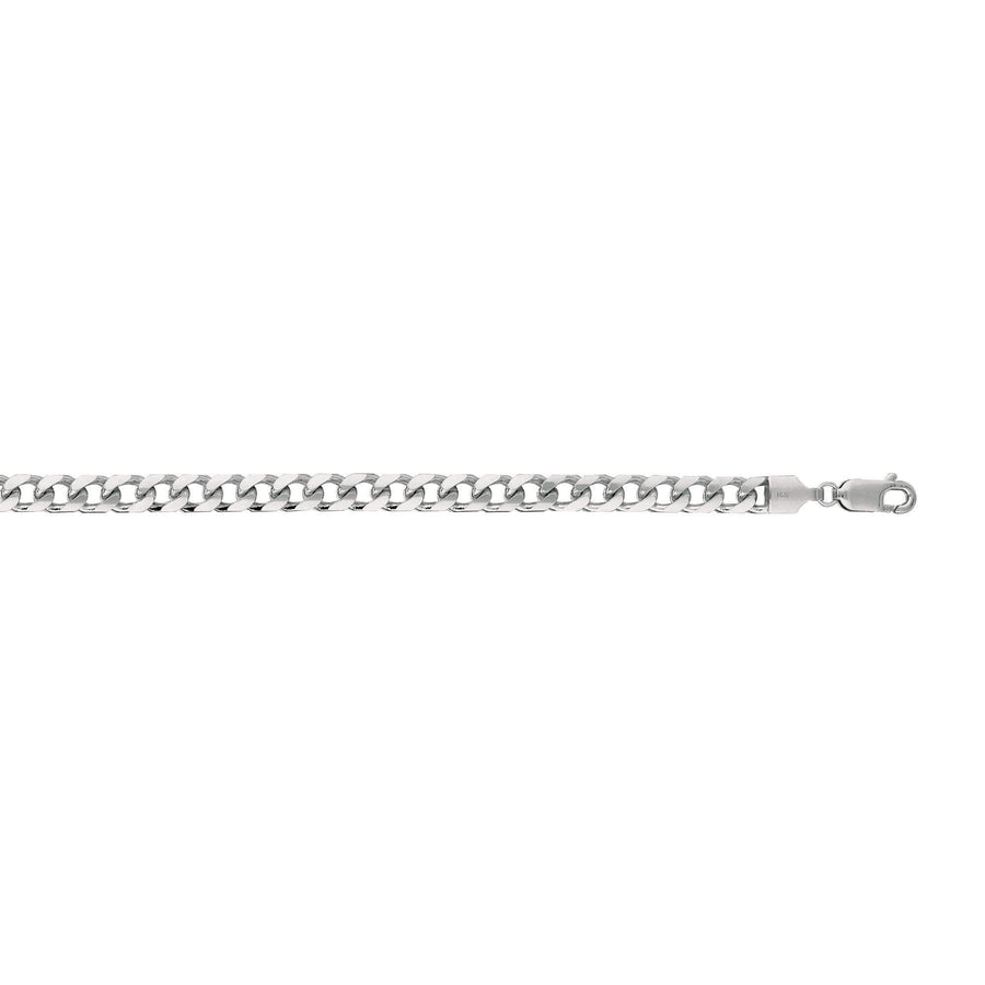 14kt 20 inches White Gold 4.4mm Diamond Cut Miami Cuban Link Chain with Lobster Clasp