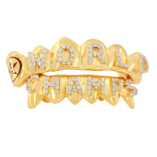 18K CZ World Champs 6 Top & 6 Bottom Teeth Grill - Johnny Dang & Co