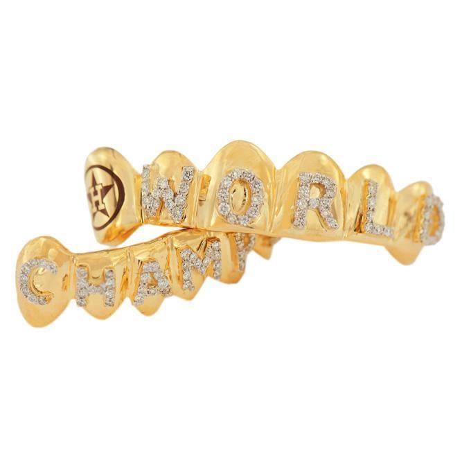18K CZ World Champs 6 Top & 6 Bottom Teeth Grill - Johnny Dang & Co