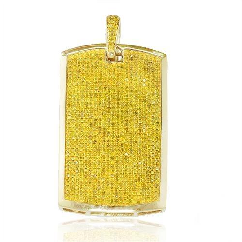 10KY 2.50CTW YELLOW DIAMOND DOGTAG PENDANT - Johnny Dang & Co