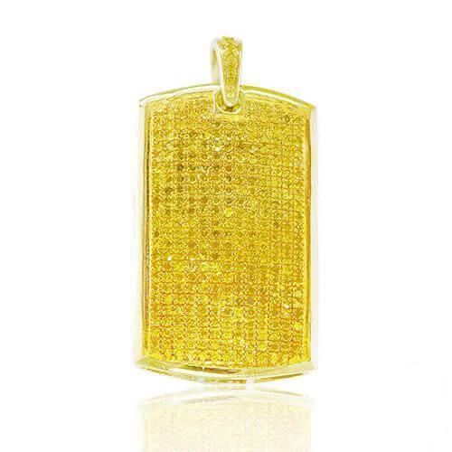 10KY 1.00CTW YELLOW DIAMOND DOGTAG PENDANT - Johnny Dang & Co