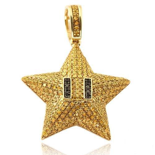 10KY 1.25CTW YELLOW AND BLACK DIAMOND STAR PENDANT - Johnny Dang & Co