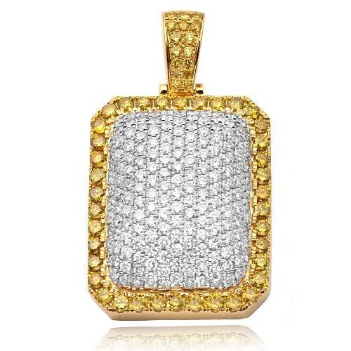 10KY 6.00CTW DIAMOND DOGTAG PILLOW PENDANT WITH SI - Johnny Dang & Co