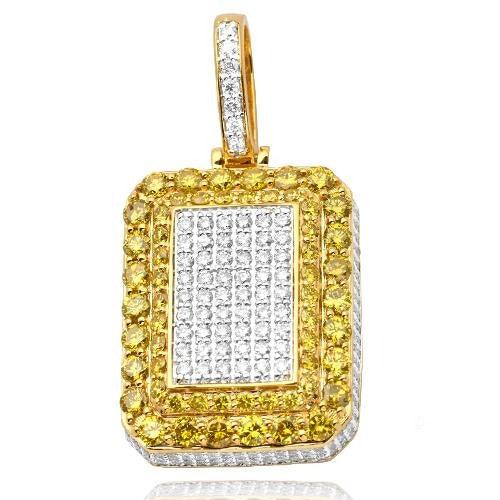 10KY 4.00CTW DIAMOND 3-D DOGTAG BLOCK PENDANT - 2 - Johnny Dang & Co