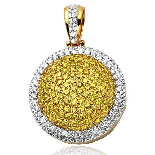 10KY 3.15CTW YELLOW DIAMOND 3-D DOME MEDALLION - 2 - Johnny Dang & Co