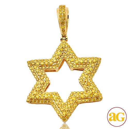 10KY 5.00CTW YELLOW DIAMOND 'STAR OF DAVID' PENDAN - Johnny Dang & Co