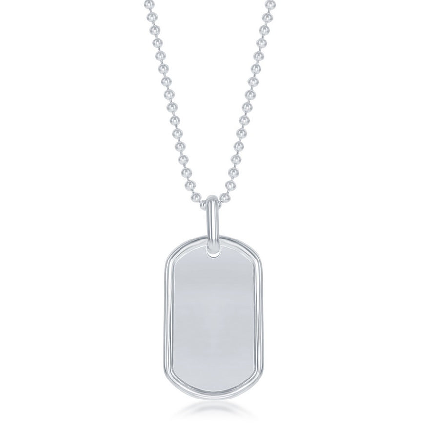 Sterling Silver Small Size Dog Tag with 24