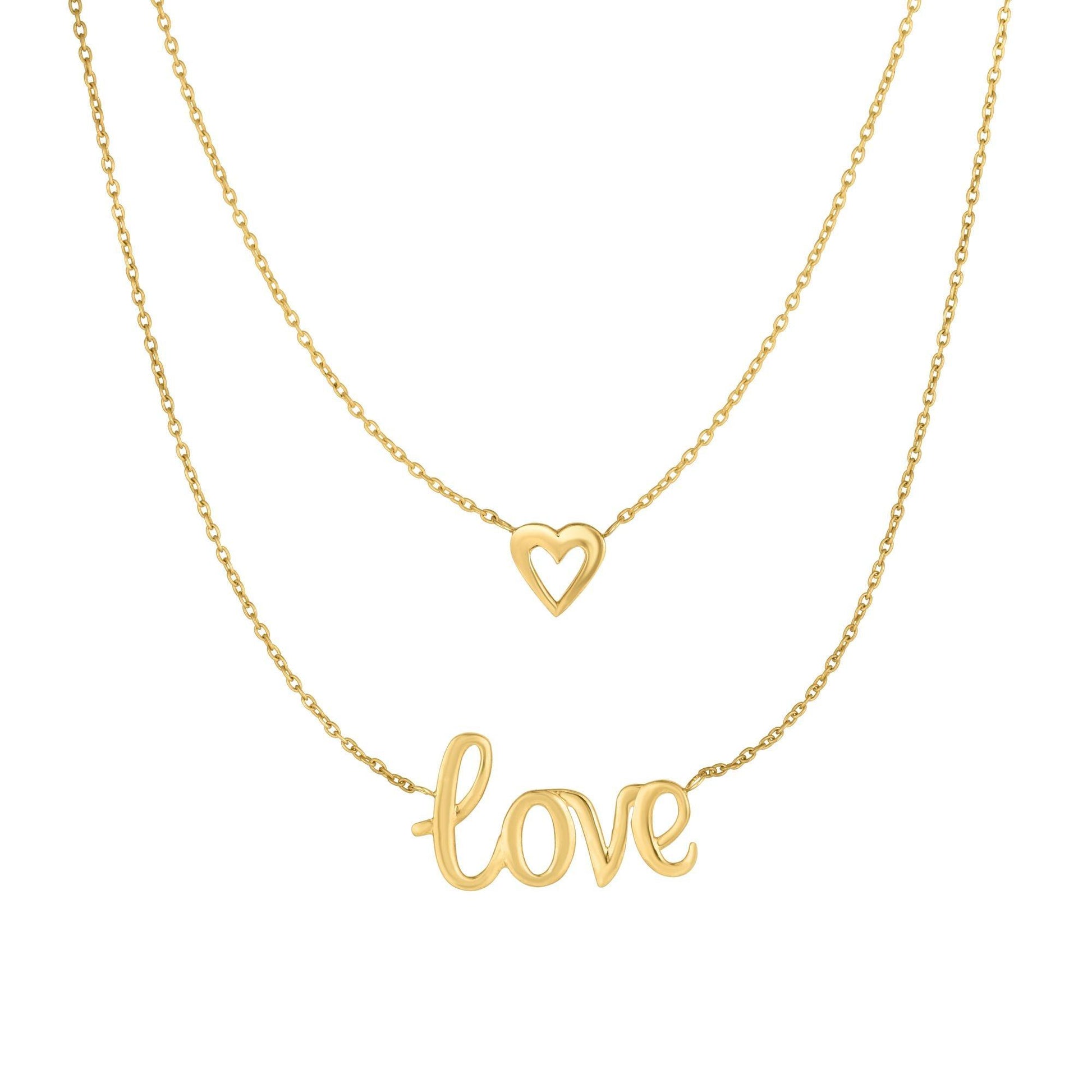 10K Gold Multi Layered Love" Necklace" - Johnny Dang & Co