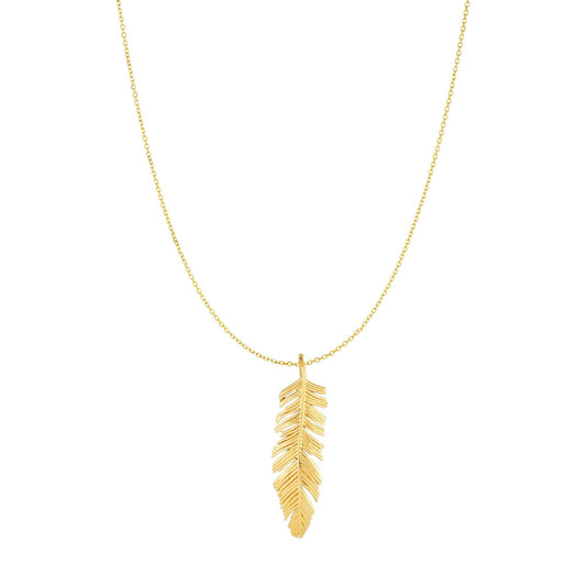10K Gold Feather Necklace - Johnny Dang & Co