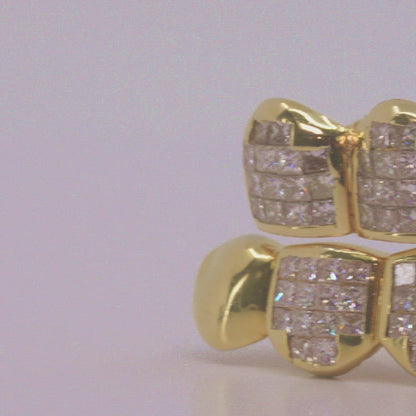 10k Flawless Princess Cut Diamond Invisible Set Grillz