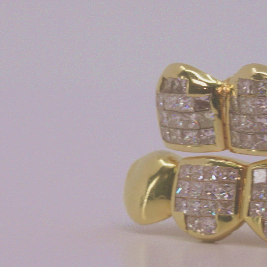 10k Flawless Princess Cut Diamond Invisible Set Grillz