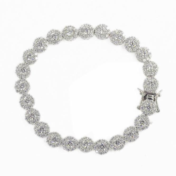 CZ Silver Flower Bracelet - Johnny Dang & Co