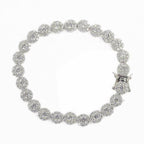 CZ Silver Flower Bracelet - Johnny Dang & Co