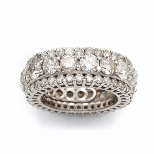 Triple Diamond Row White Gold Ring - Johnny Dang & Co