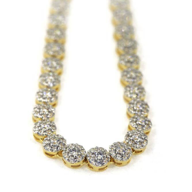 Silver CZ Prong Set Flower Necklace - Johnny Dang & Co