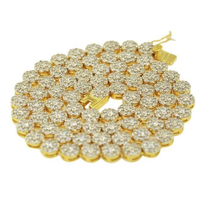 Silver CZ Prong Set Flower Necklace - Johnny Dang & Co