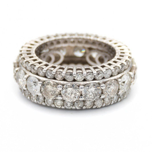 Triple Diamond Row White Gold Ring - Johnny Dang & Co