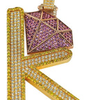 CJ3657 - Custom Diamond K Pendant - Johnny Dang & Co