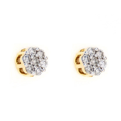 0.35CT Gold Diamond Small Cluster Earrings - Johnny Dang & Co
