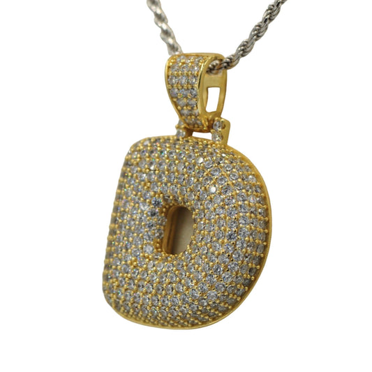 TVJD- Sterling Silver CZ Letter D Pendant - Johnny Dang & Co