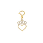 10k Yellow Gold and Diamond 'Heart With Crown' Charm - 10067 - Johnny Dang & Co