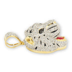 3D Tiger Head with Red Enamel Tongue and Colored Eyes - Johnny Dang & Co