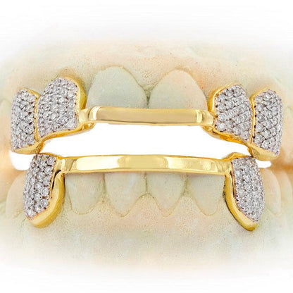 C-110 CUSTOM HAND PRONG SET DIAMOND GRILL - Johnny Dang & Co