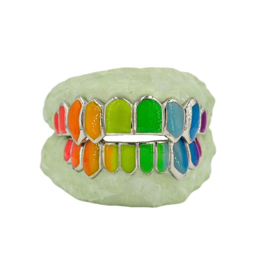 JDTK-CPG-32822--Multi Color Candy Painted Glow In The Dark Painted Grillz - Johnny Dang & Co