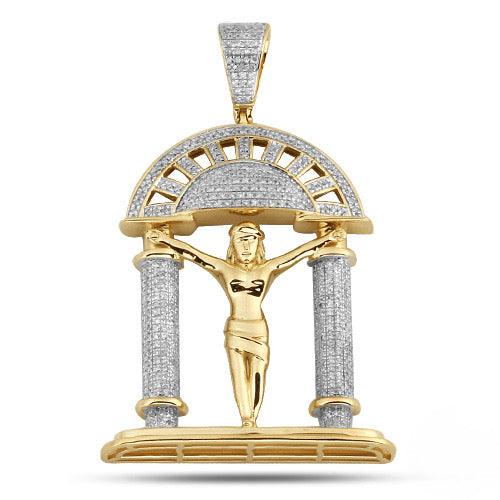 10KY 1.25CTW DIAMOND JESUS PILLARS PENDANT - Johnny Dang & Co