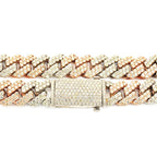10k 2-Tone White and Rose Gold 28ctw Solid Miami Cuban Chain 22" - Johnny Dang & Co