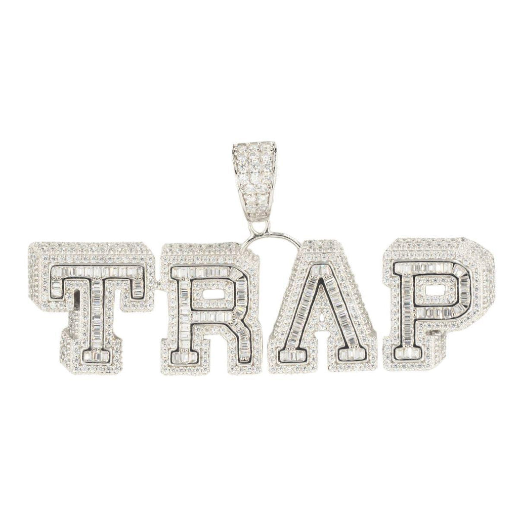 Silver and CZ ‘TRAP’ Pendant and Chain Bundle - Johnny Dang & Co