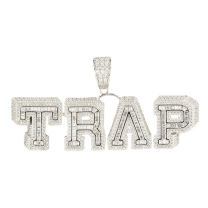 Silver and CZ ‘TRAP’ Pendant and Chain Bundle - Johnny Dang & Co