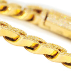 10k Gold 10.71ct Diamond 12.5mm Cuban Bracelet 8.5" - Johnny Dang & Co