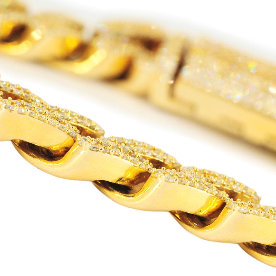 10k Gold 10.71ct Diamond 12.5mm Cuban Bracelet 8.5