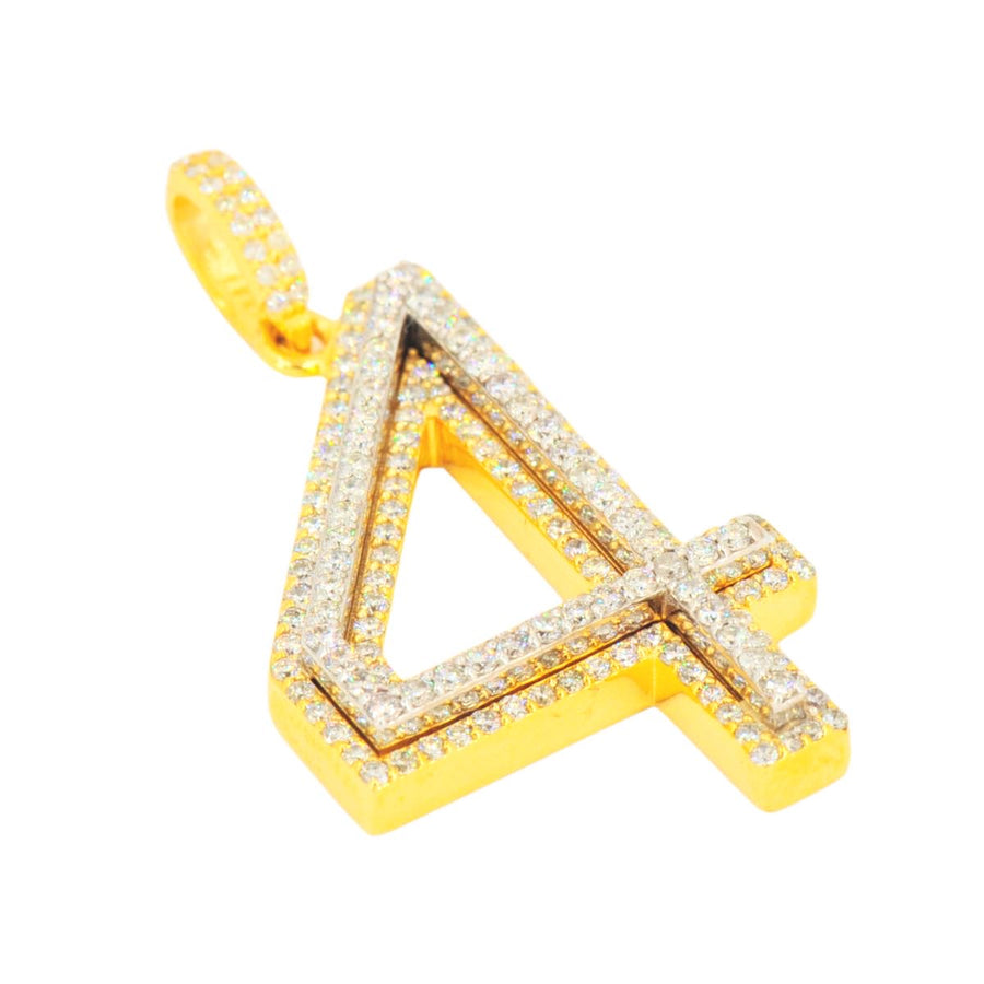 10K Yellow Gold Si Diamond Number 4 Pendant