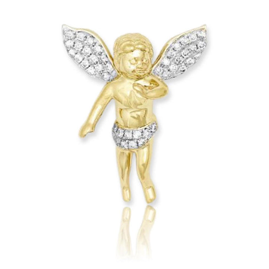 10KY 0.65CTW DIAMOND ANGEL PENDANT SMALL - Johnny Dang & Co