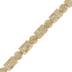 10k Yellow Gold Fancy JD&Co Baguette and Round Diamond Bracelet 6.76cttw - Johnny Dang & Co