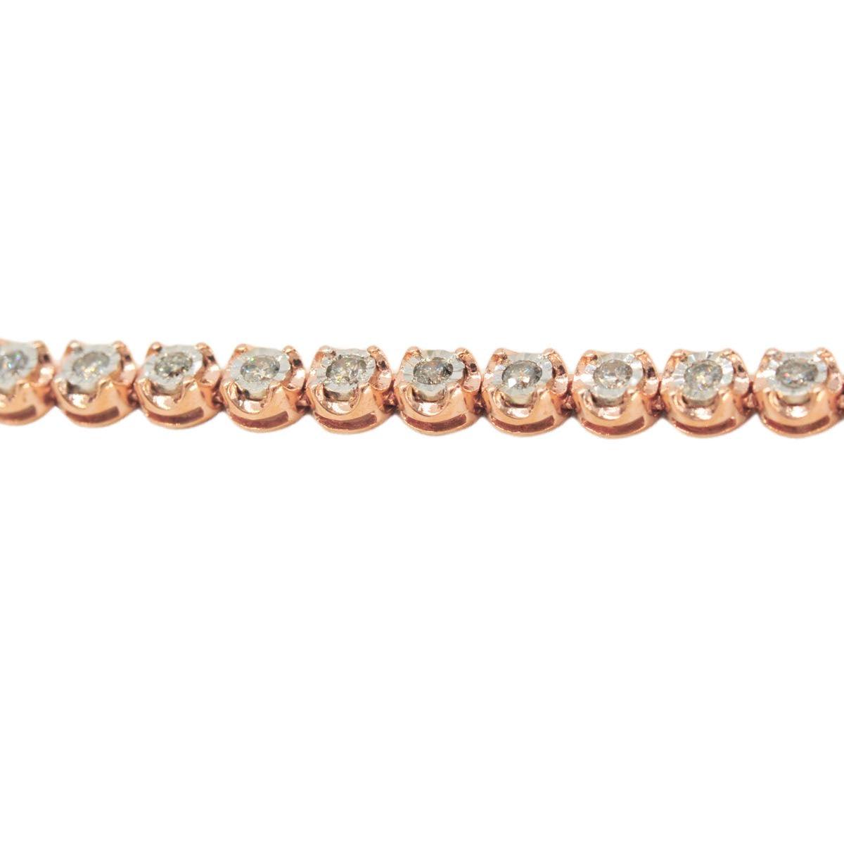 10k Rose Gold '7 pointer Illusion Setting Diamond Tennis Chain' 2.97cttw 20 inches - Johnny Dang & Co