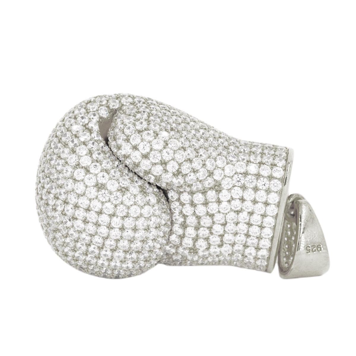 Sterling Silver with CZ High Polished Boxing Glove - Hollow - Johnny Dang & Co